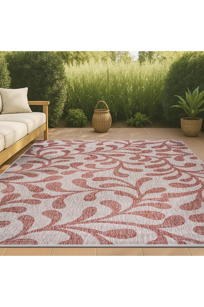 Vine All Over Indoor/Outdoor Area Rug, Alternate, color, Red/Beige
