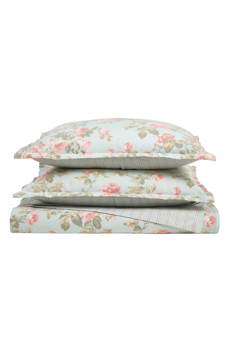 Laura Ashley Madelynn 3-Piece Floral Cotton Duvet Set, Main, color, 