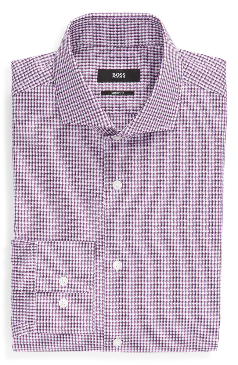 BOSS Mark Sharp Fit Houndstooth Dress Shirt, Alternate, color,