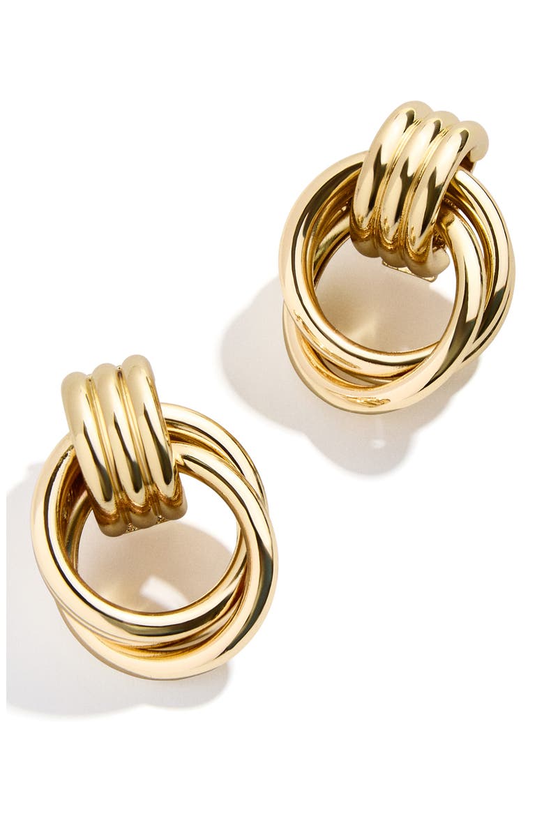 Interlocking Hoop Earrings, Alternate, color, GOLD
