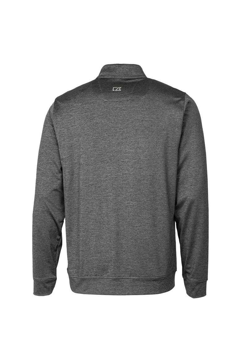 Men's Cutter & Buck Steel Ohio State Buckeyes Heathered Vault Stealth Quarter-Zip Pullover Top, Alternate, color, Steel