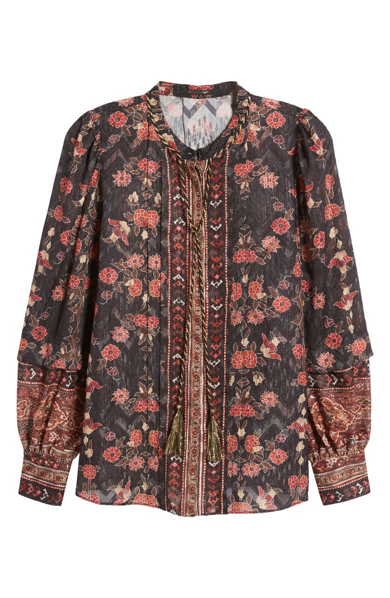 KOBI HALPERIN Laurena Floral Metallic Blouse, Alternate, color,