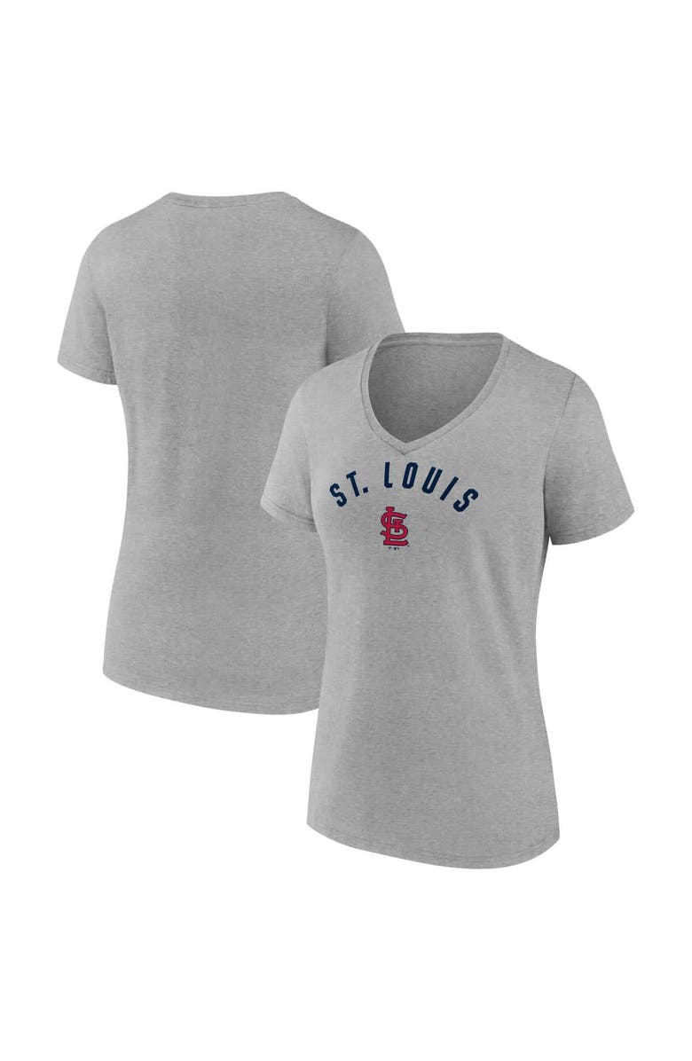 FANATICS Women's Fanatics Gray St. Louis Cardinals V-Neck T-Shirt, Alternate, color, Gray