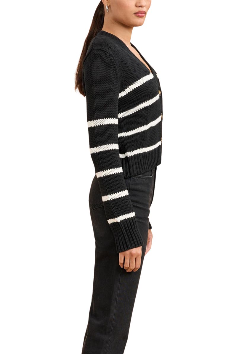 La Ligne Mini Marina Cardigan, Alternate, color, Black/Cream