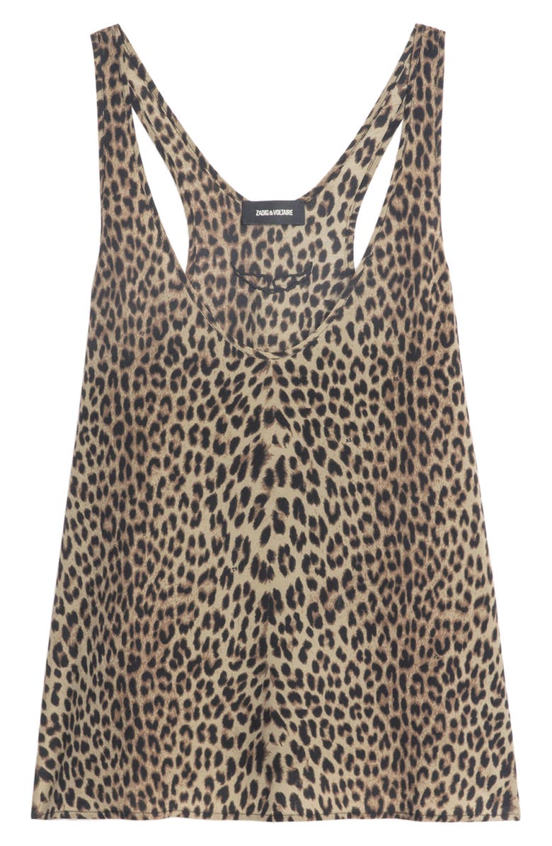 Zadig & Voltaire Tarysa Leopard Print Tank Top, Alternate, color,