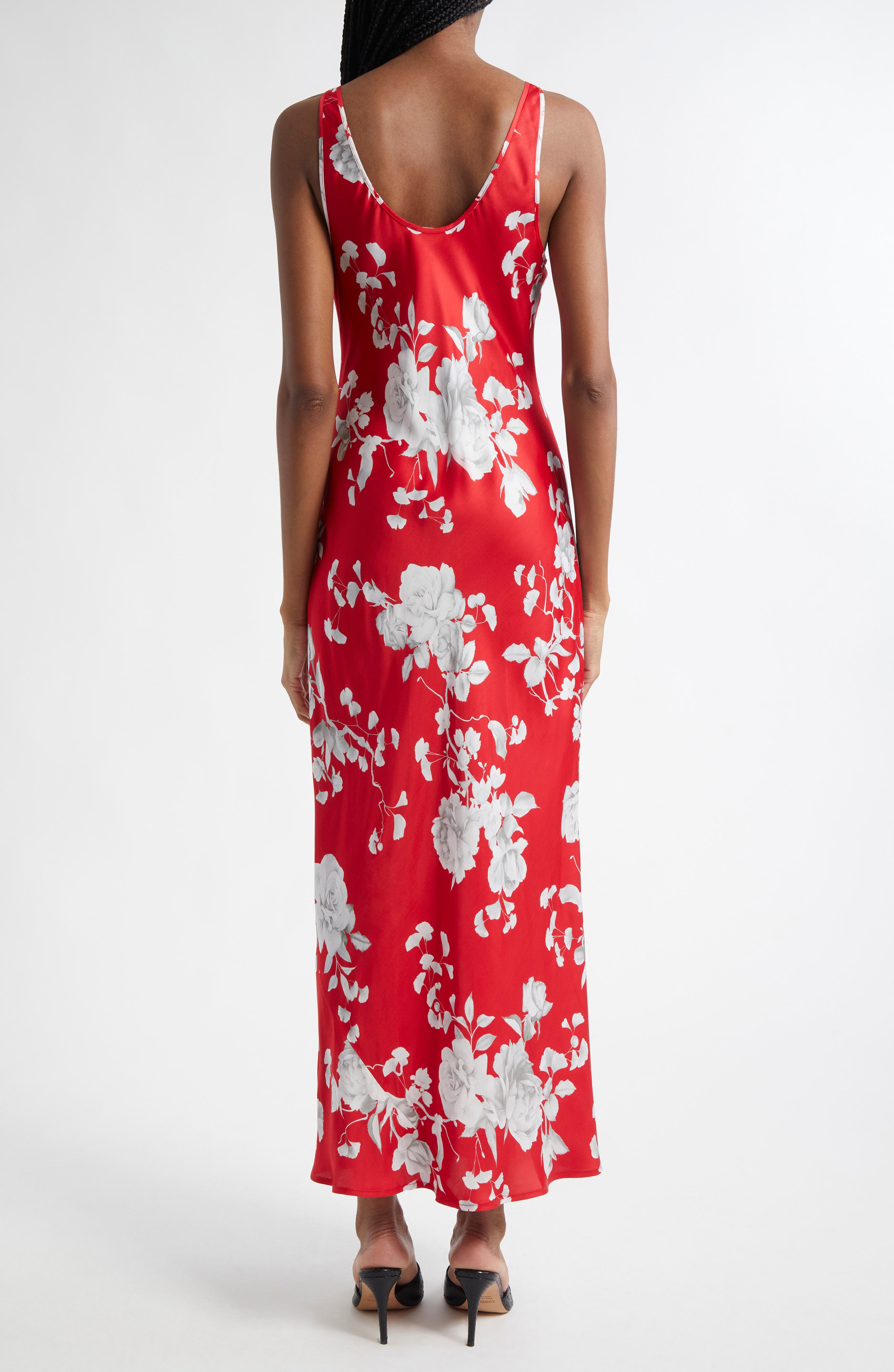 Akiya Floral Sleeveless Silk Satin Maxi Dress - image 2