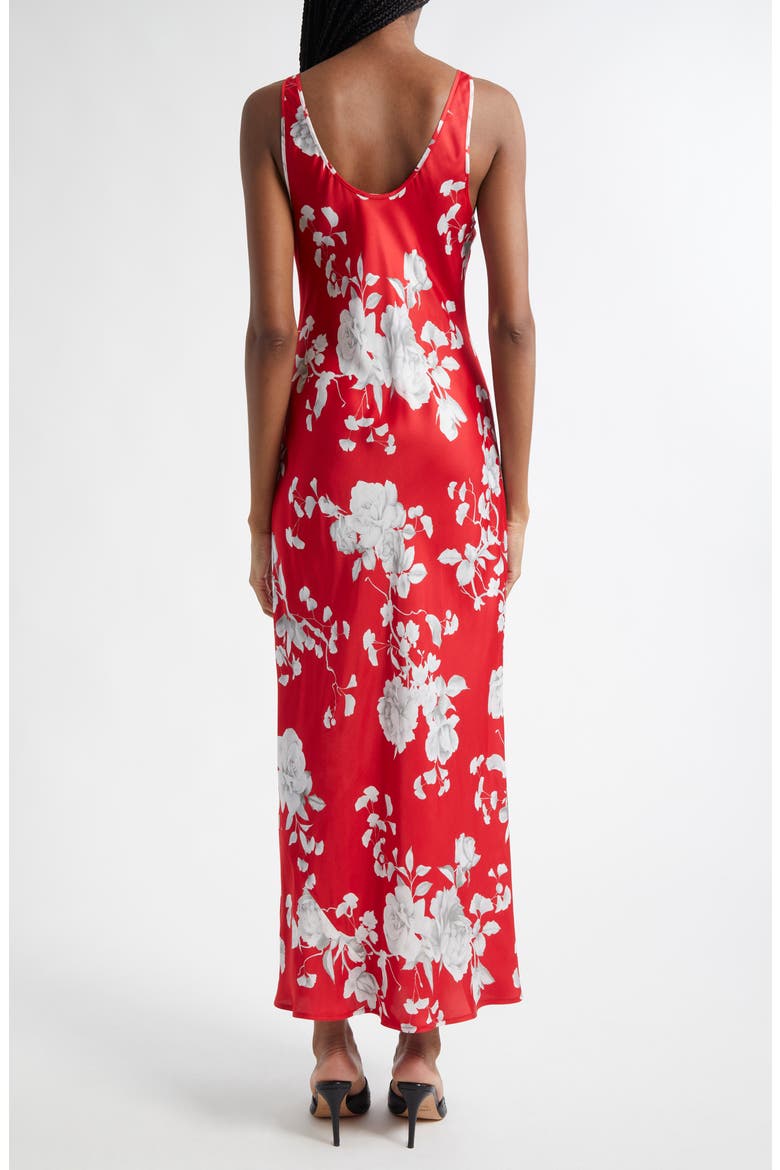 Akiya Floral Sleeveless Silk Satin Maxi Dress, Alternate, color, REDIVORY