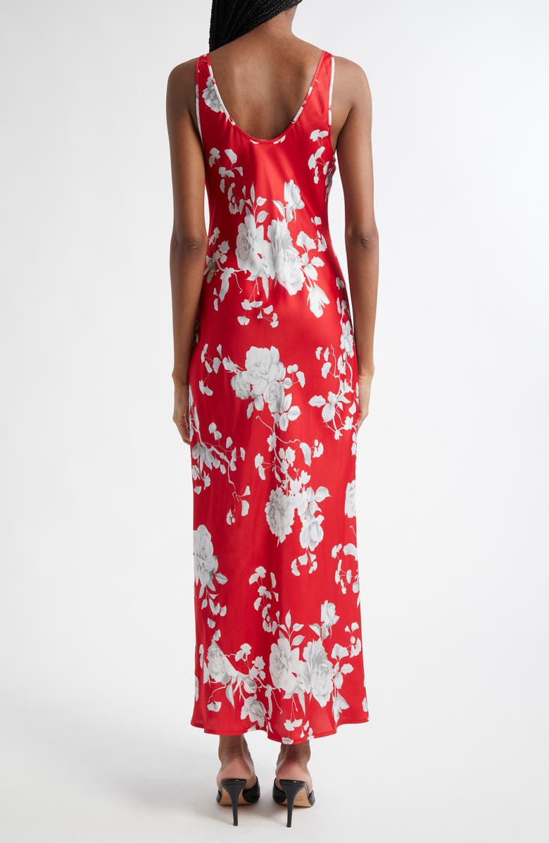 L'AGENCE Akiya Floral Sleeveless Silk Satin Maxi Dress, Alternate, color, 