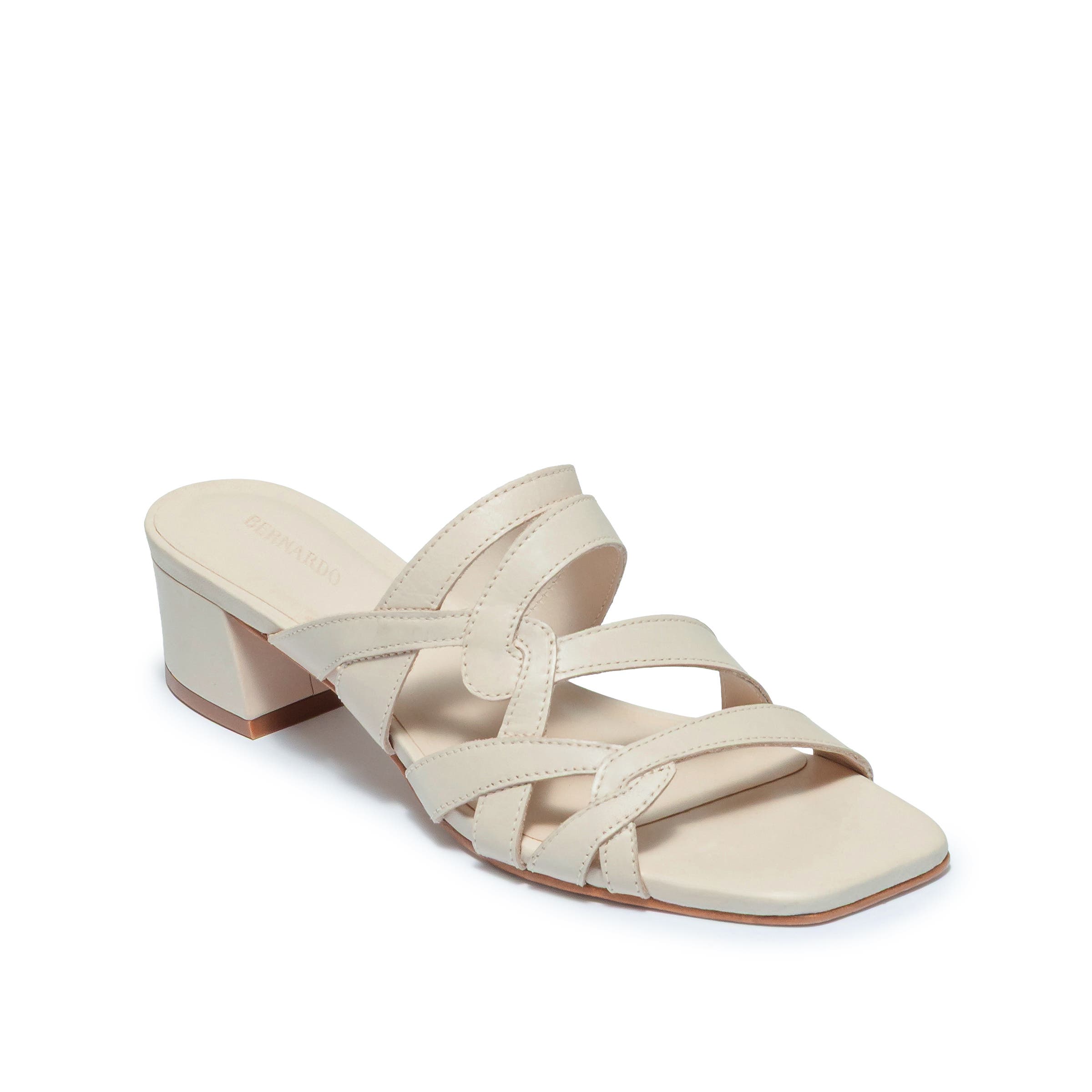Bernardo Footwear Johanne Low Heel Sandal, Alternate, color, Eggshell