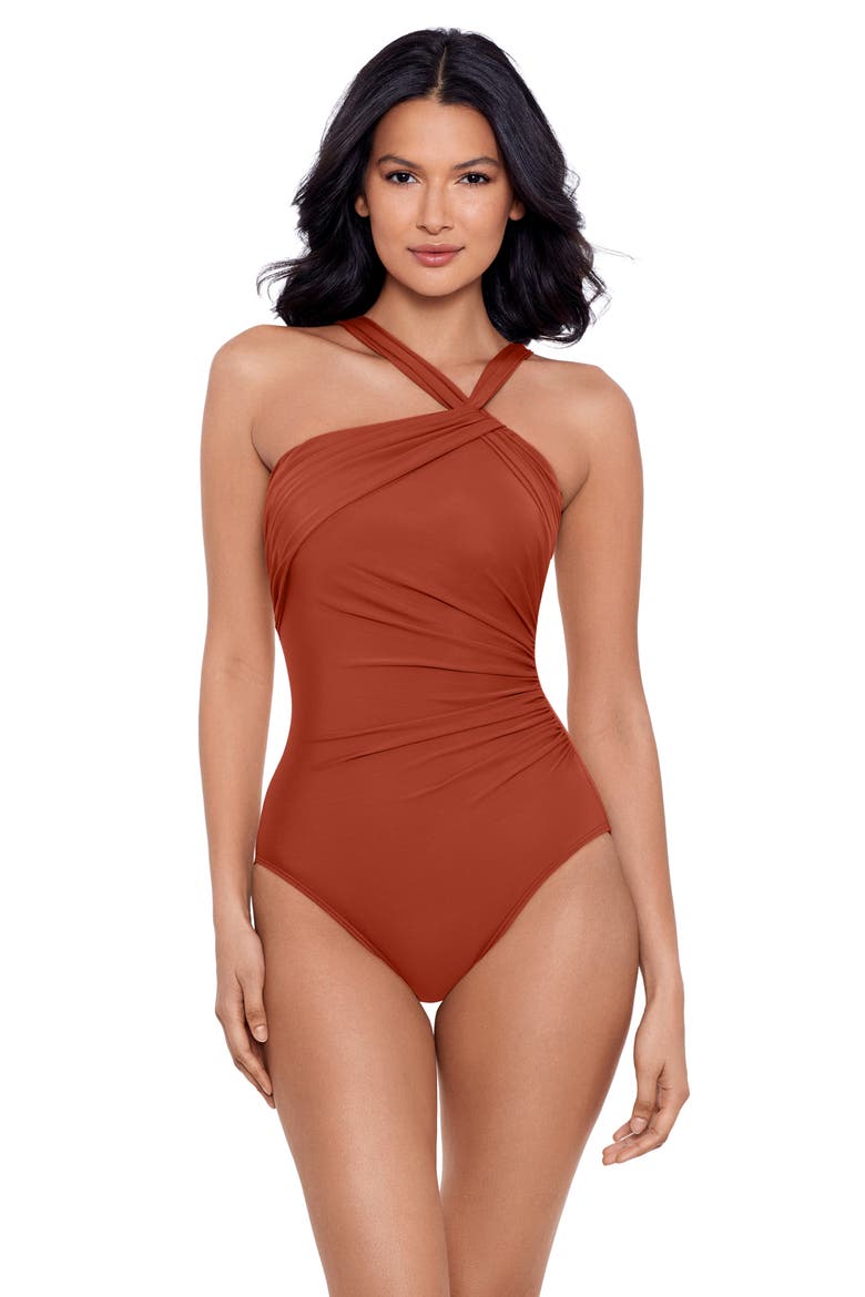 Rock Solid Europa One-Piece Swimsuit, Alternate, color, SPICE