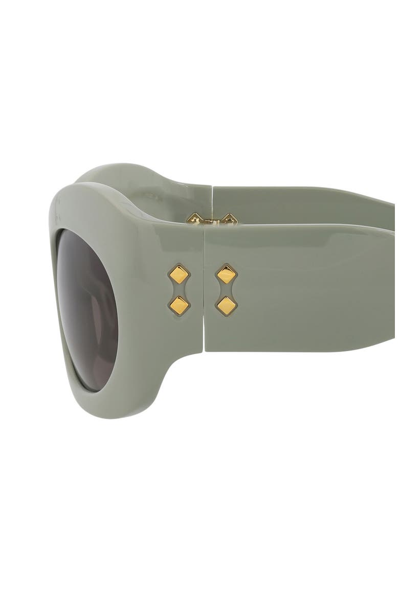 55mm Novelty Cat Eye Sunglasses, Alternate, color, GREEN GREEN GREY