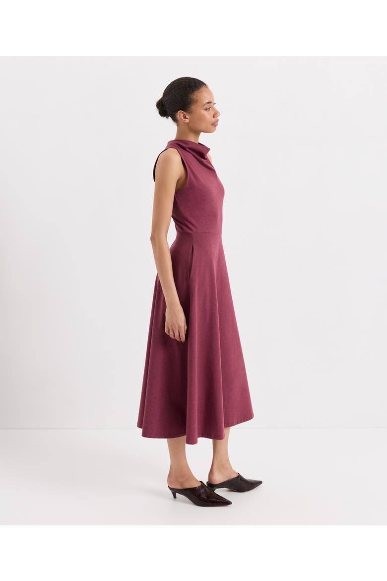 Women's Fit & Flare Cowl Neck Dress Made With Organic Cotton, Alternate, color, Rose Pink Heather