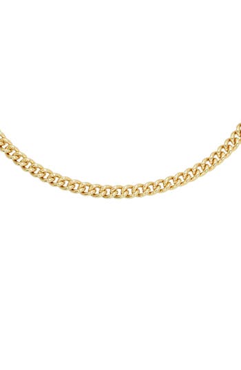 Allsaints Carabiner Curb Chain Collar Necklace In Gold