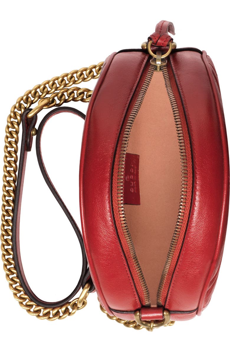 Gucci Mini GG Matelassé Round Leather Shoulder Bag, Alternate, color,