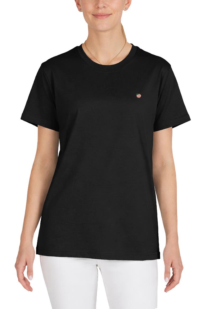 Womens Lil Peach Jersey Tee, Main, color, Black