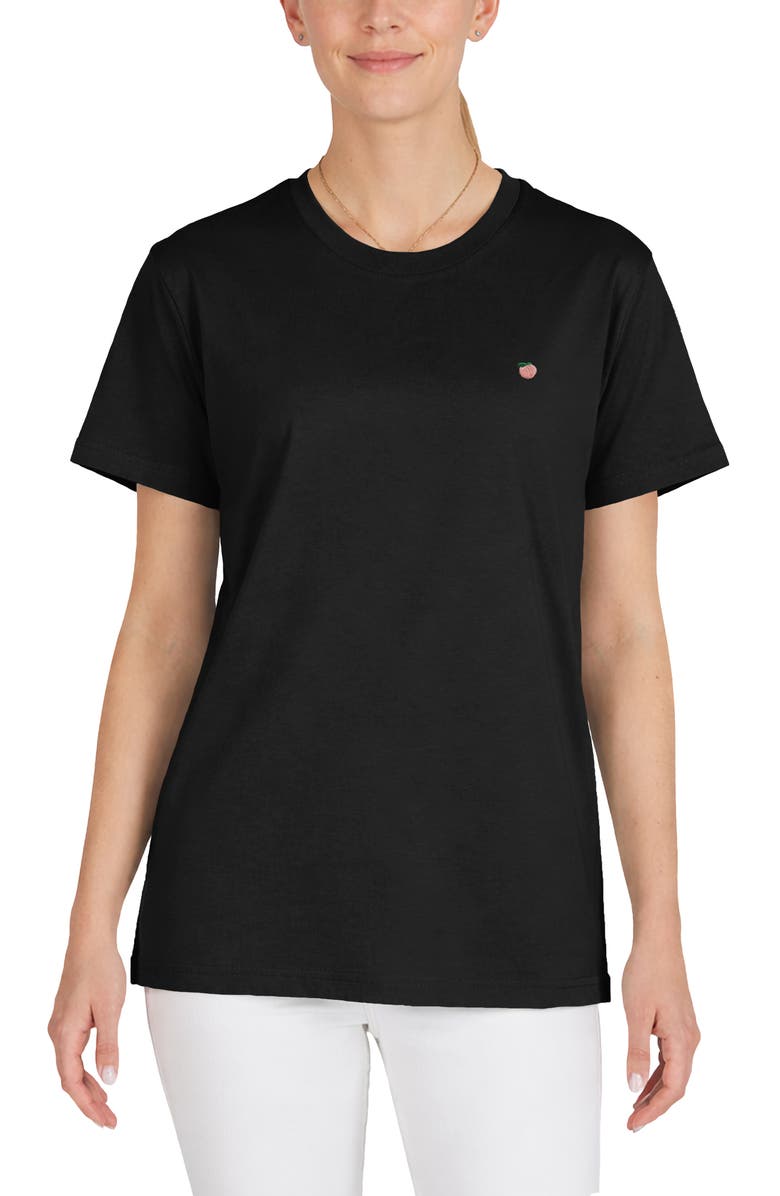 Dalix Womens Lil Peach Jersey Tee, Main, color, Black