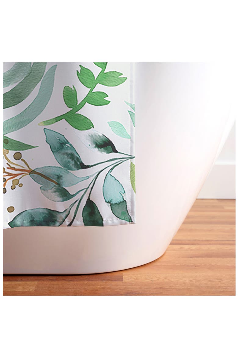 Ninola Design Botanic Retreat Shower Curtain, Alternate, color, GREEN