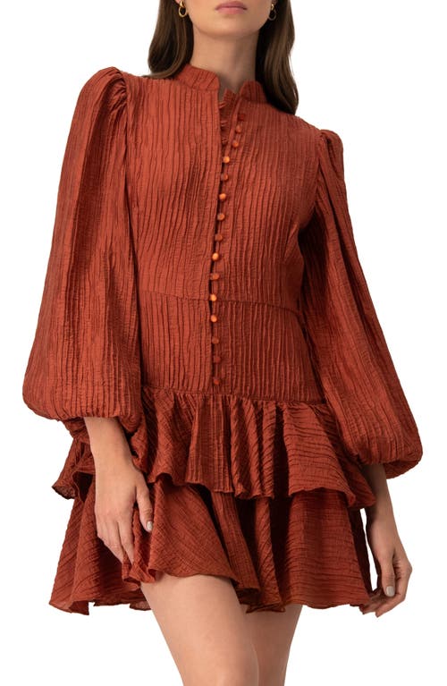 Ivonne Layered Short Dress In Brown