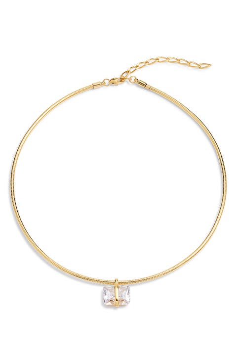 Floating Cubic Zirconia Pendant Necklace