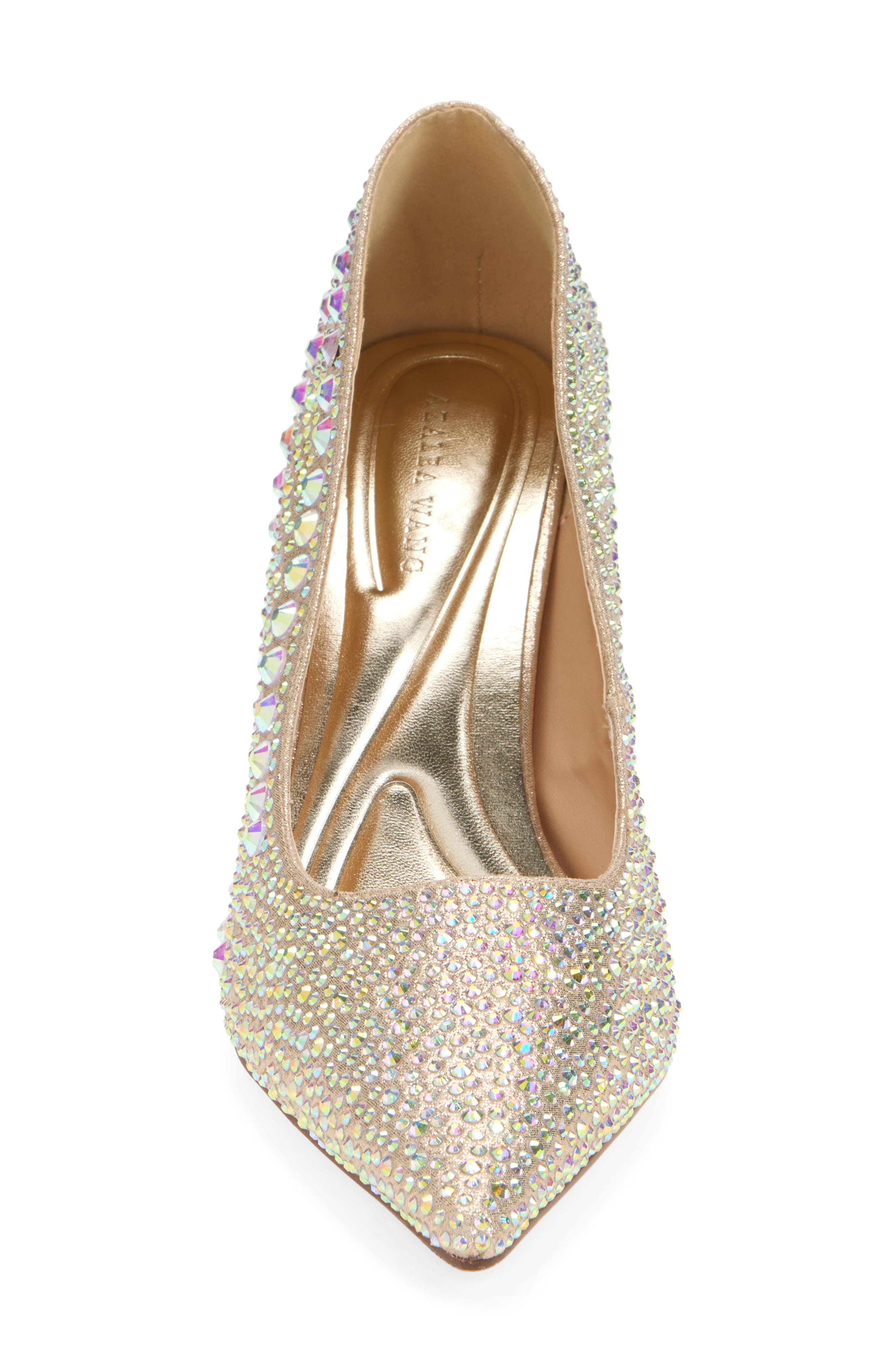 Corbel Rhinestone Pointed Toe Pump, Alternate, color, GOLD