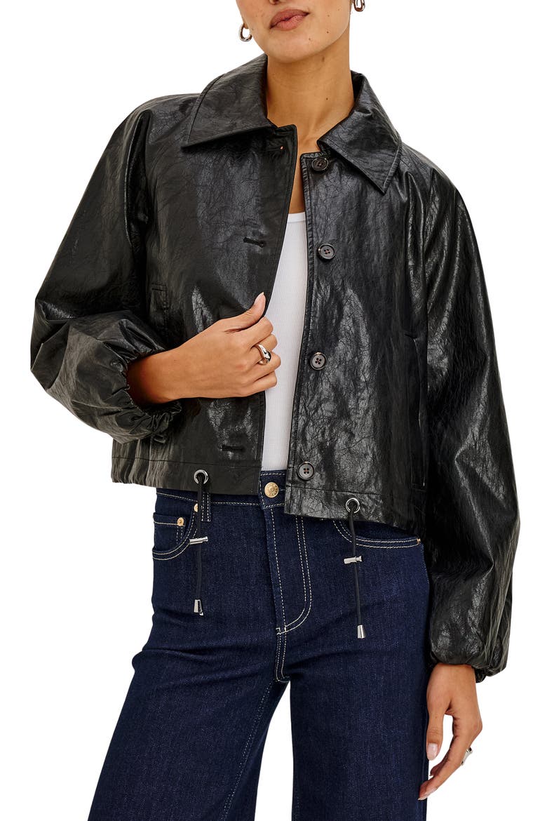 North Faux Leather Jacket, Main, color, BLACK
