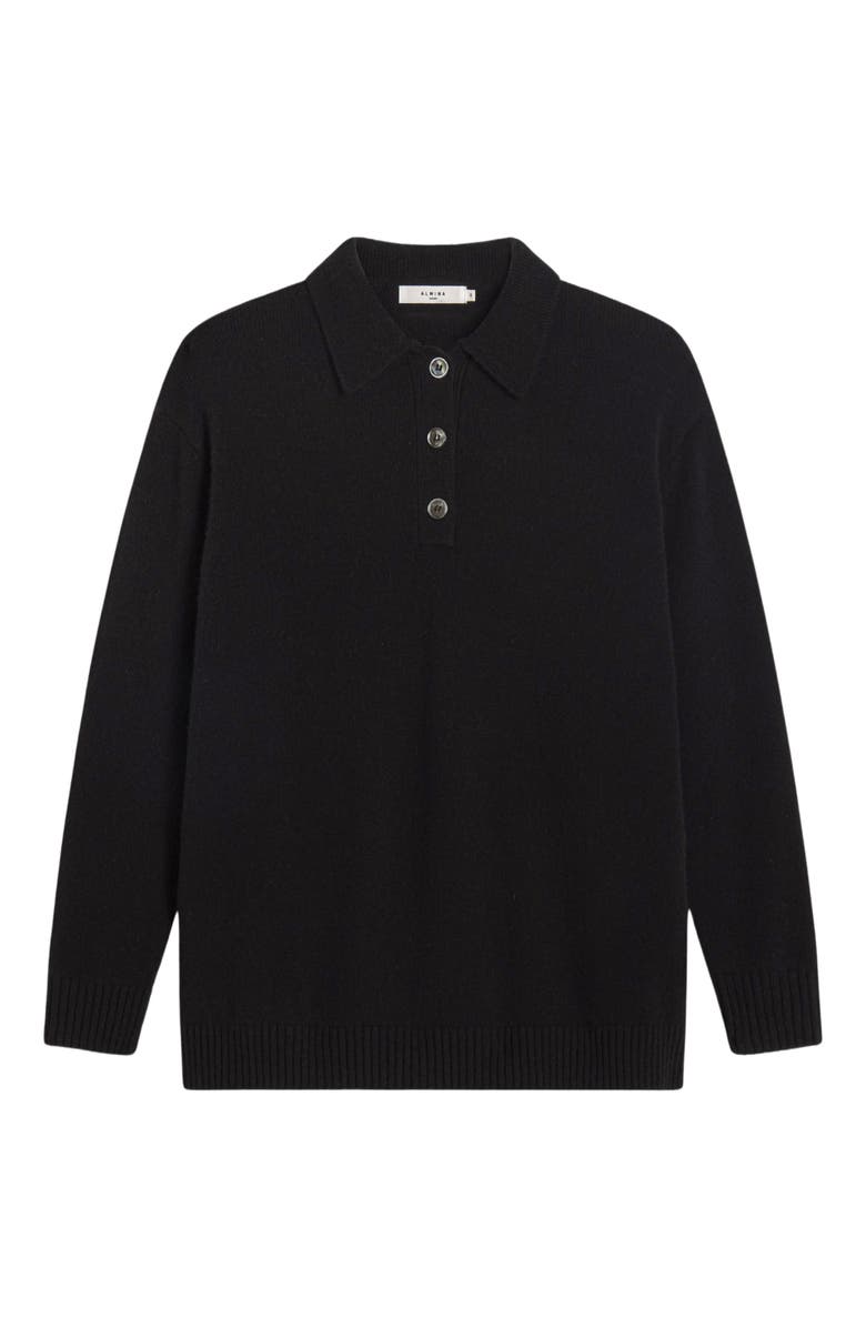 Almina Concept Polo Wool Sweater, Alternate, color, Black