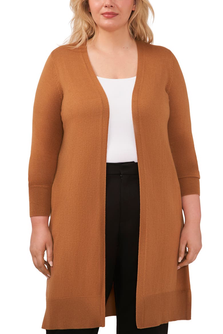 Open Front Long Cardigan, Alternate, color, DESERT CAMEL