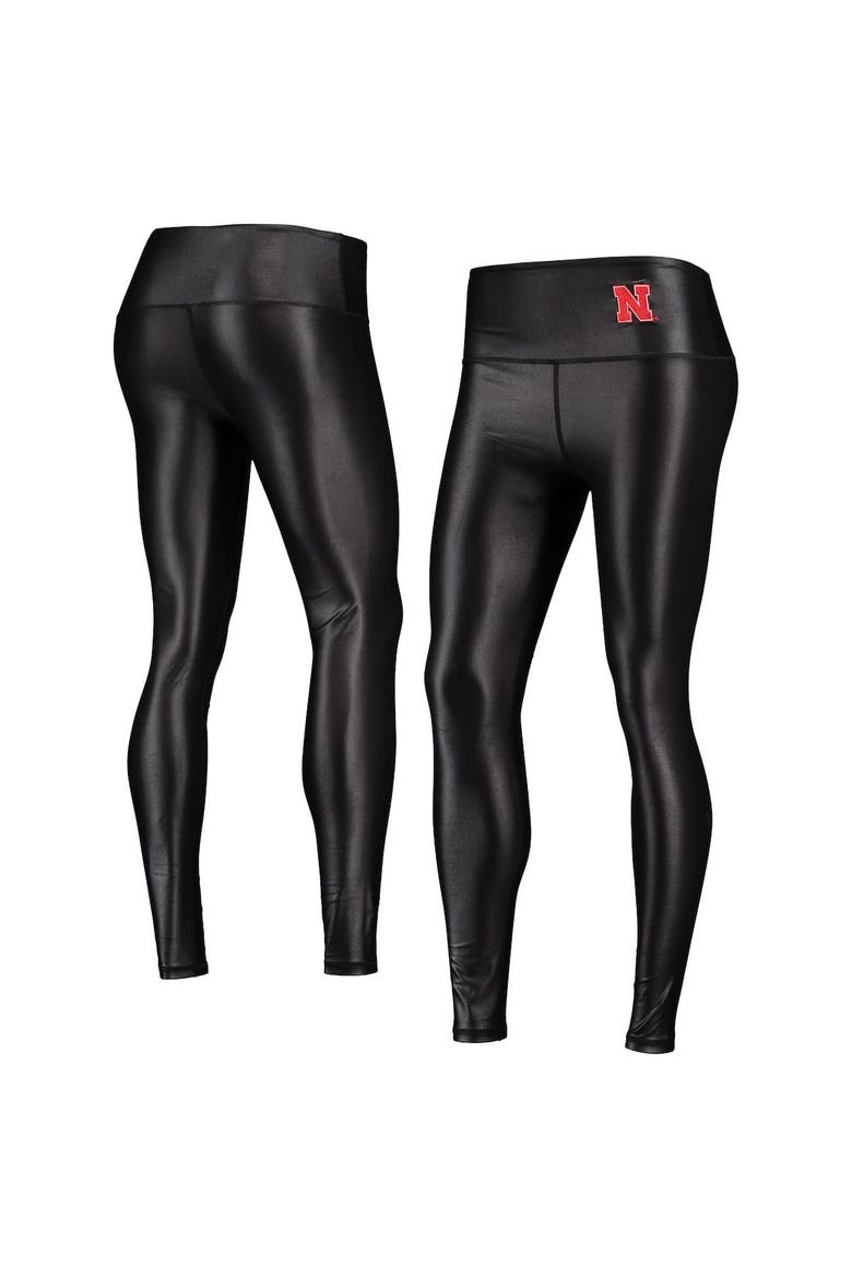 Women's ZooZatz Black Nebraska Huskers Shine Liquid Leggings, Alternate, color, Black