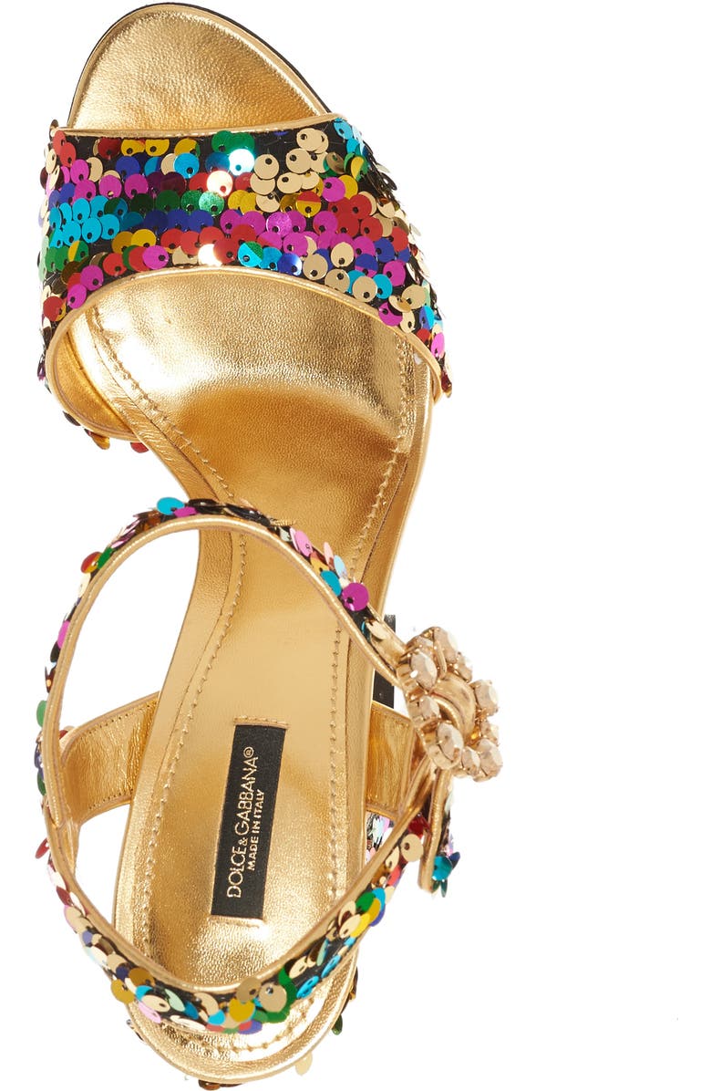 Dolce&Gabbana Sequin Sandal, Alternate, color,
