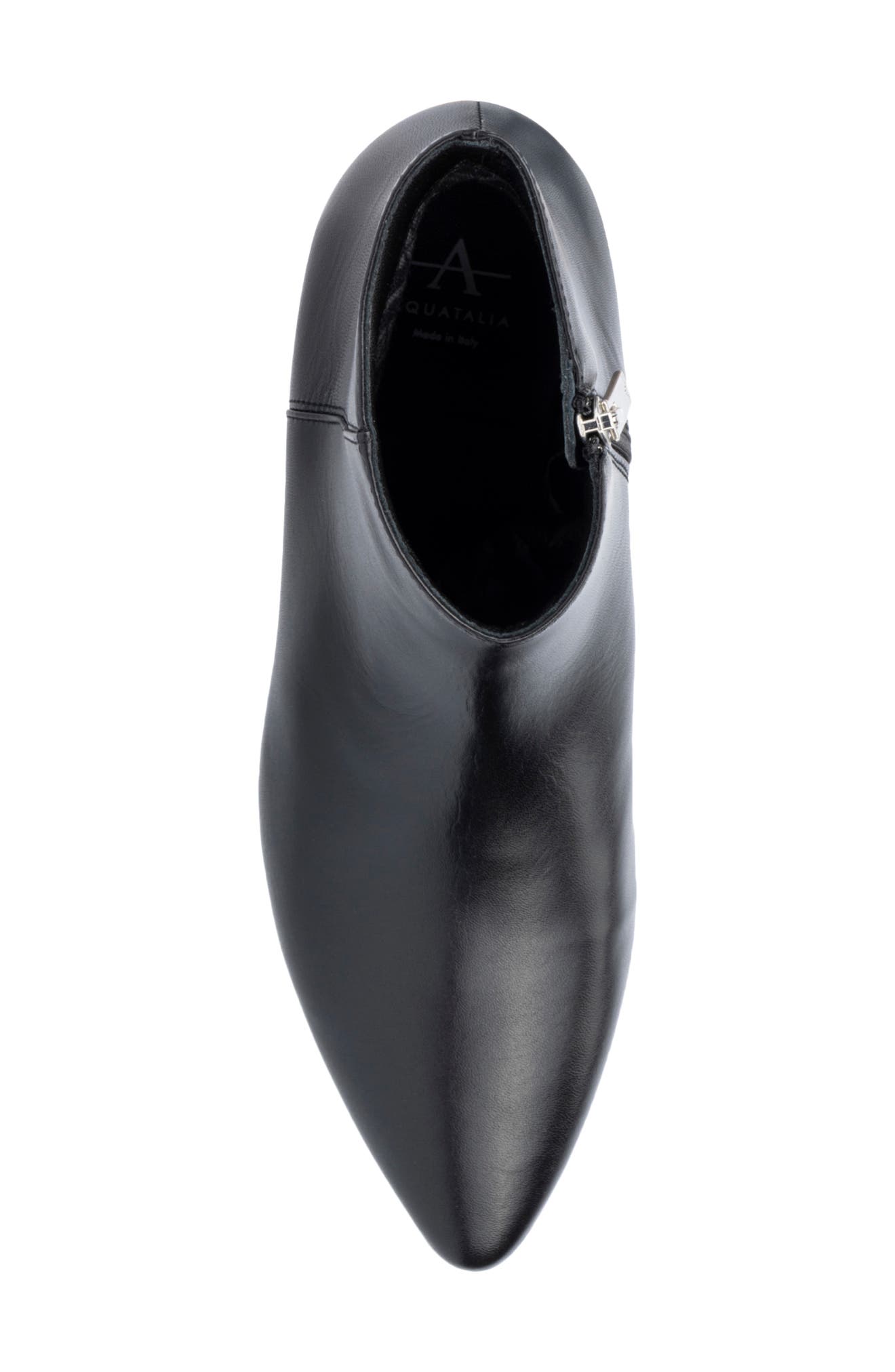 Aquatalia Prisilla Pointed Toe Weatherproof Zip Bootie, Alternate, color, Black