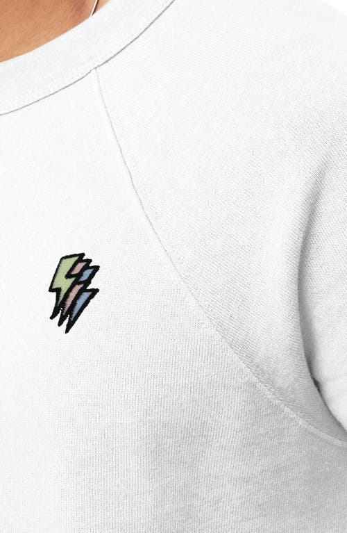 Dalix Lightning Fleece Sweatshirt In White