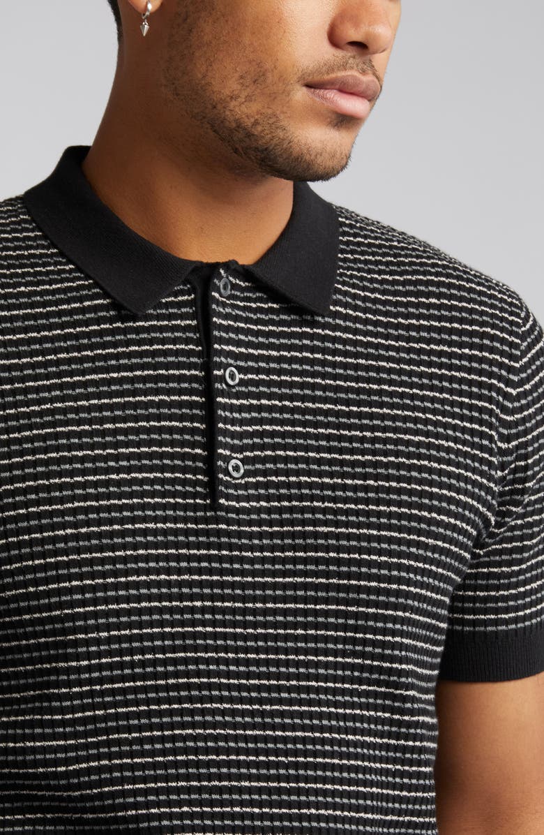 Open Edit Texture Knit Polo Sweater, Alternate, color, 