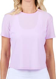 Sofibella Staples Mesh Short Sleeve Womens Tennis Shirt