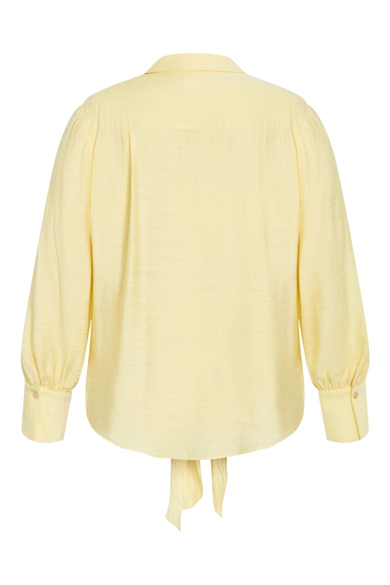 Rosabella Tie Hem Button-Up Shirt, Alternate, color, LEMON DROP
