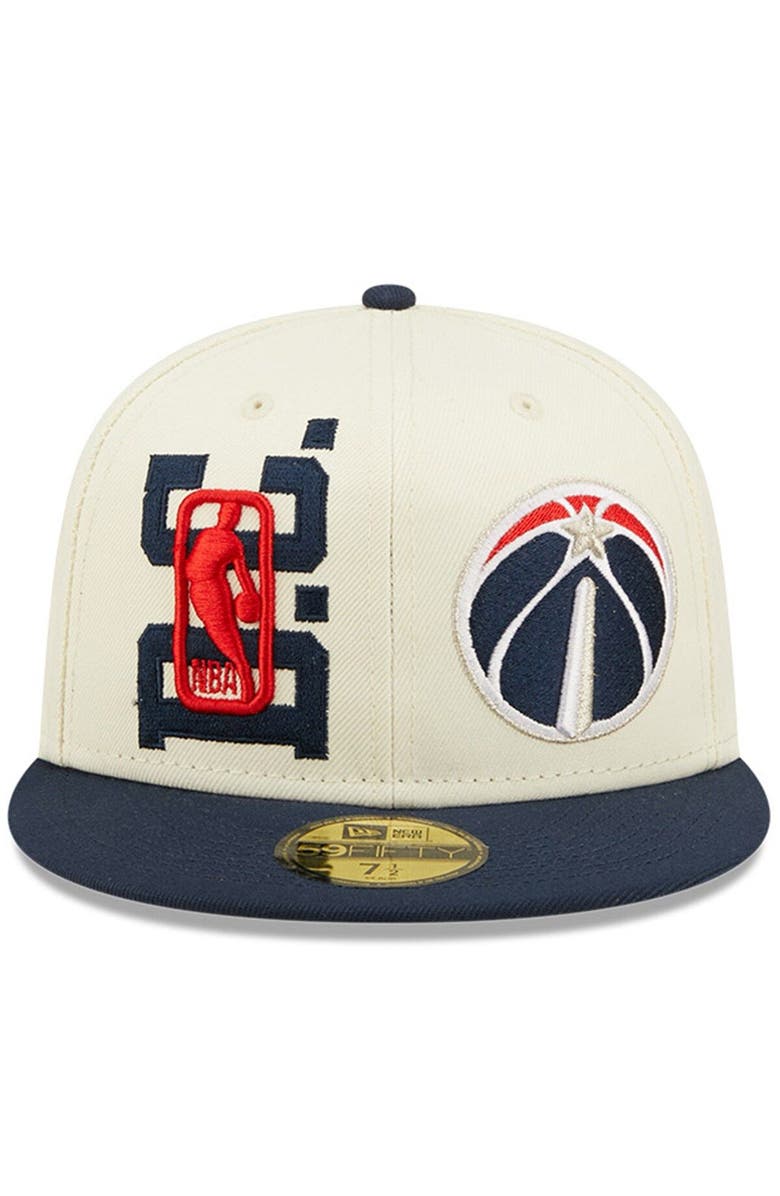 New Era Men's New Era Cream/Navy Washington Wizards 2022 NBA Draft 59FIFTY Fitted Hat, Alternate, color,