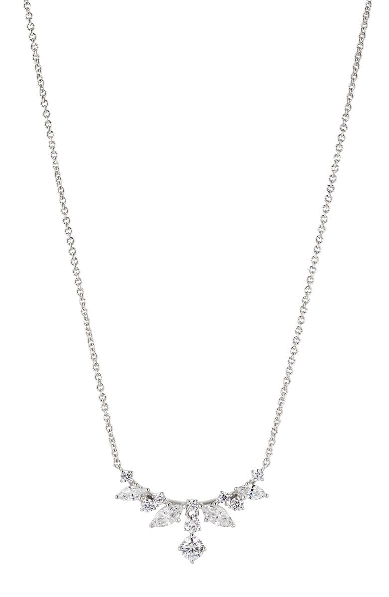 Nadri Flutter Cubic Zirconia Frontal Necklace, Main, color, 