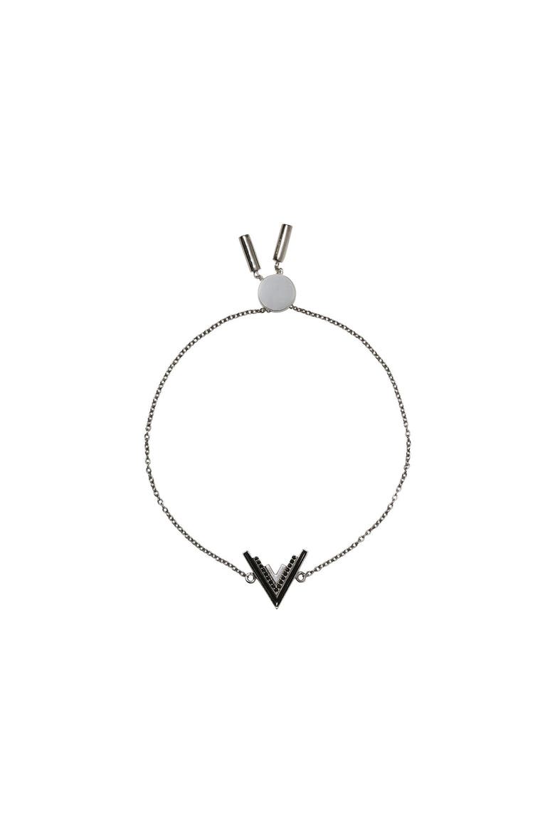 Valor V Onyx Silver Bracelet, Alternate, color, Silver & Black