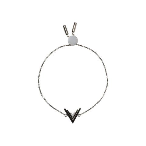 Valor V Onyx Silver Bracelet