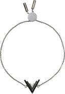 OGÉ Jewelry Valor V Onyx Silver Bracelet