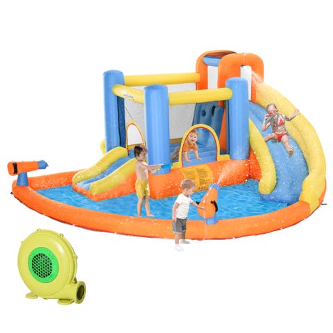 5-in-1 Kids Inflatable Water Slide Bounce House Water Park Jumping Castle