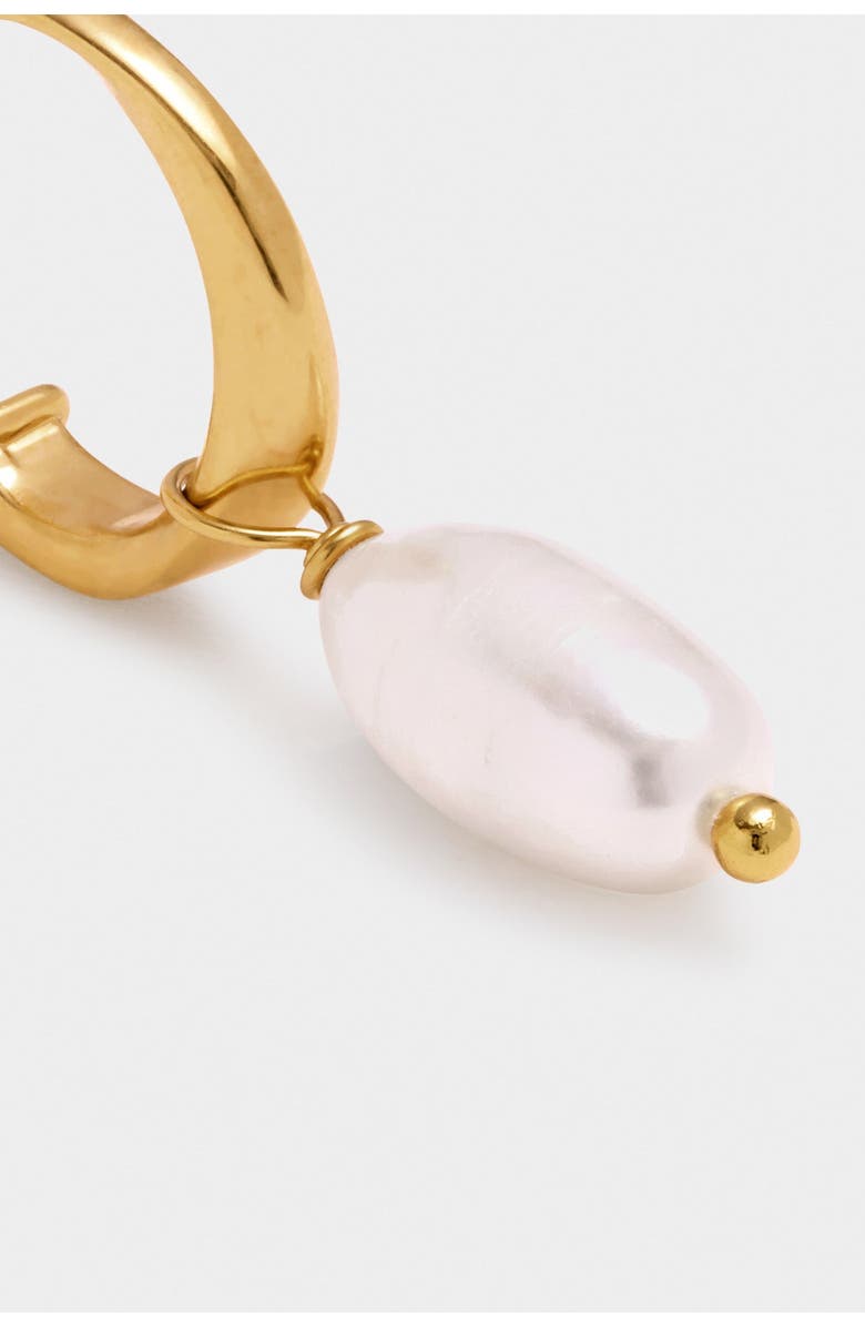 Katie Loxton Pearl Lustre Hoop Earrings in Pearl and Gold, Alternate, color, Pearl And Gold