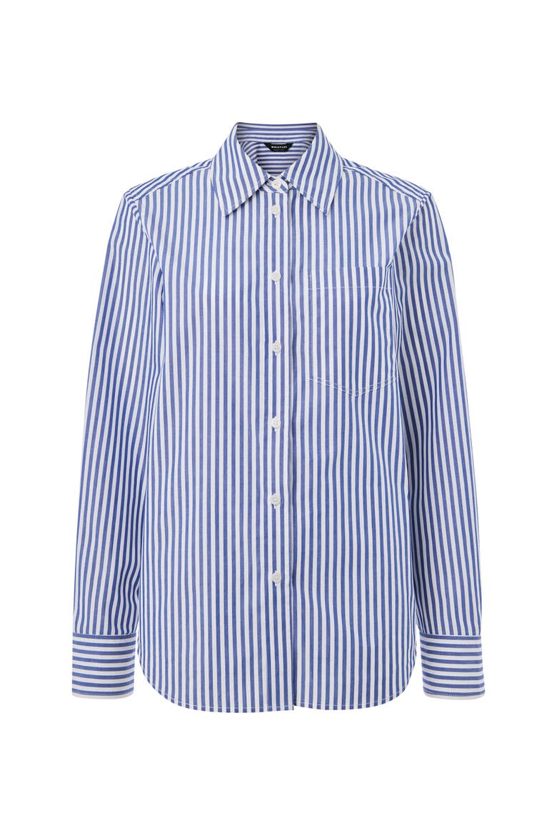 Relaxed Fit Stripe Shirt, Alternate, color, Blue/White