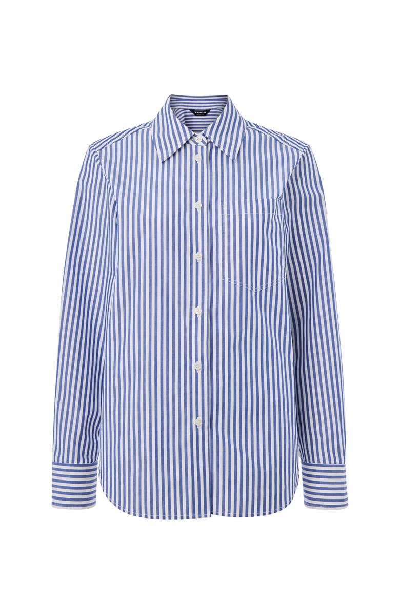 Whistles Relaxed Fit Stripe Shirt, Alternate, color, Blue/White