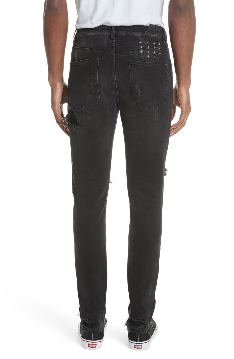 Ksubi Chitch Boneyard Ripped Slim Fit Stretch Denim Jeans, Alternate, color, Black