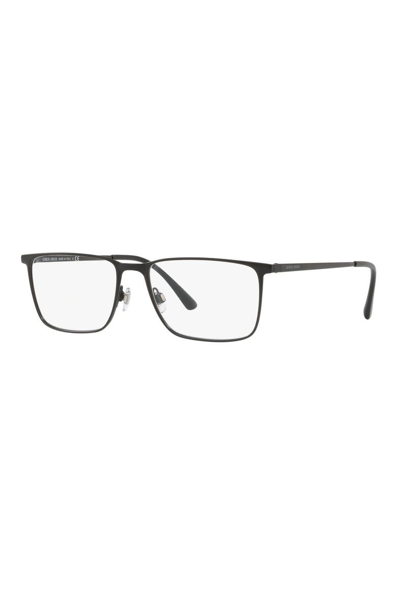 55mm Square Reading Glasses, Alternate, color, MATTE BLK