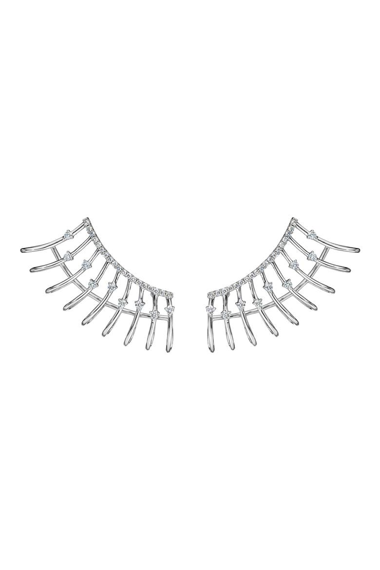 Luminus Diamond Fan Earrings, Main, color, 18K WHITE GOLD