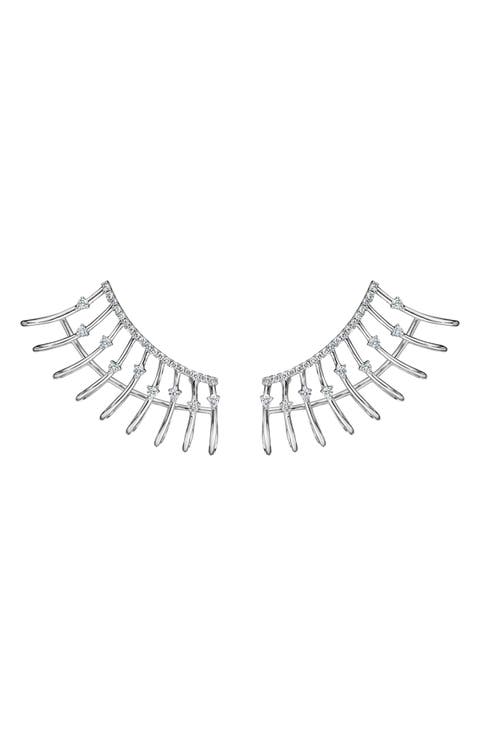 Luminus Diamond Fan Earrings