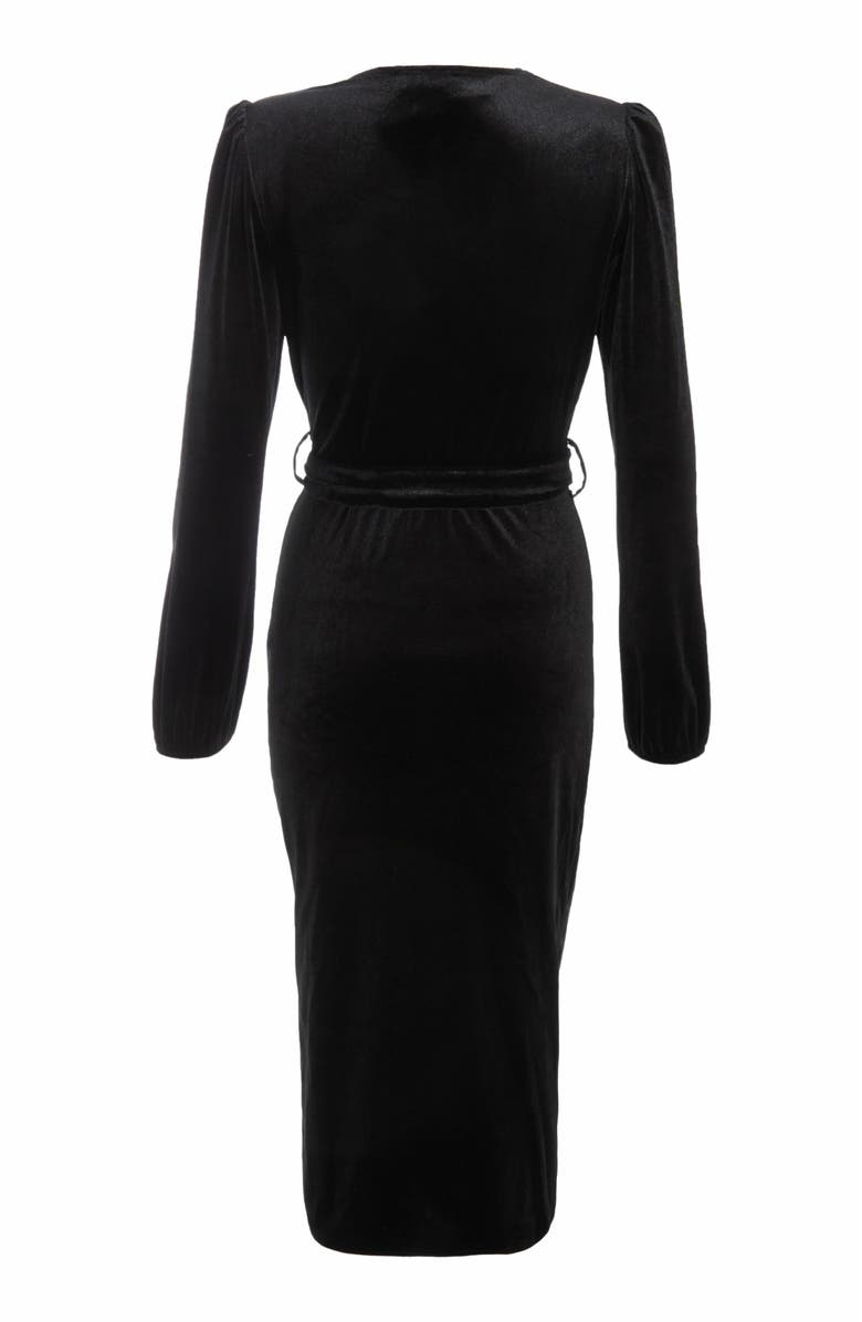 QUIZ Velvet Wrap Midi Dress, Alternate, color,