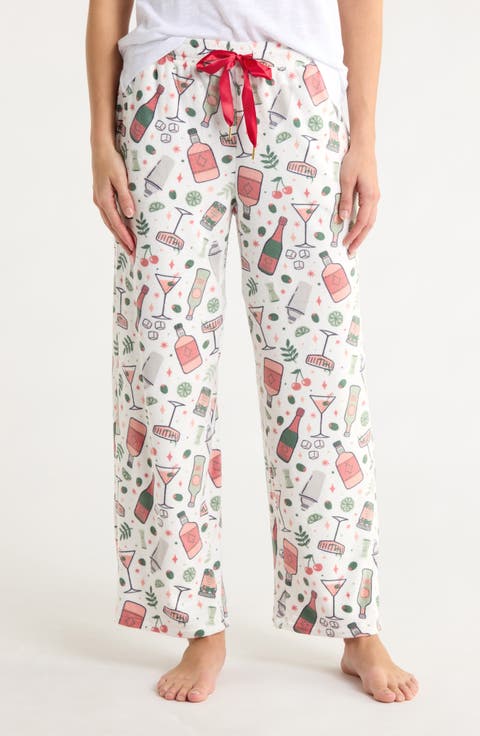 Print Fleece Pajama Pants