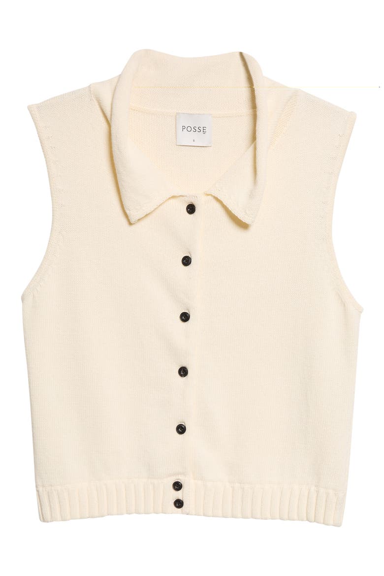 Teo Cotton Sleeveless Top, Alternate, color, IVORY